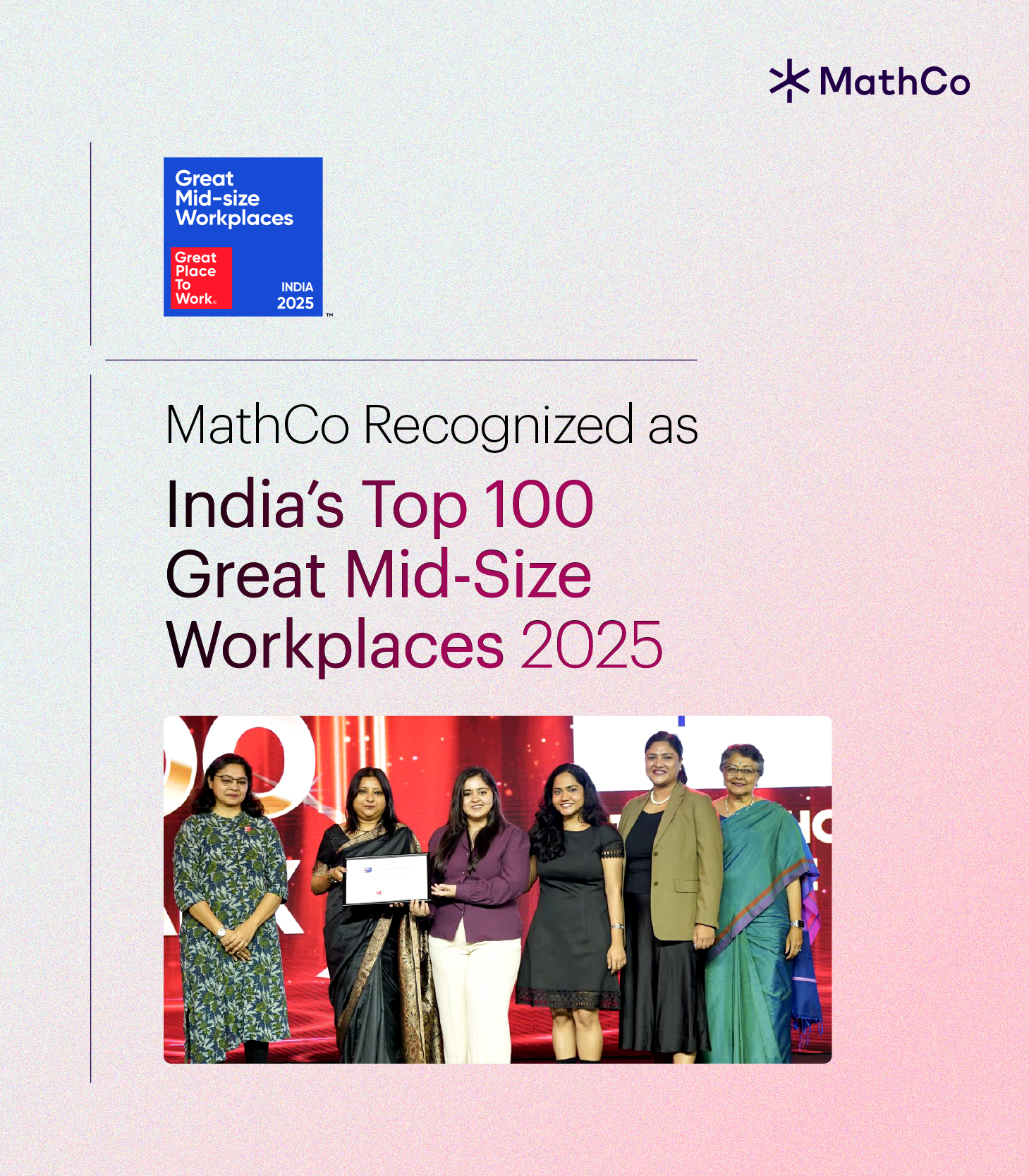 MathCo Recognized as One of India’s Top 100 Great Mid-Size Workplaces for 2025